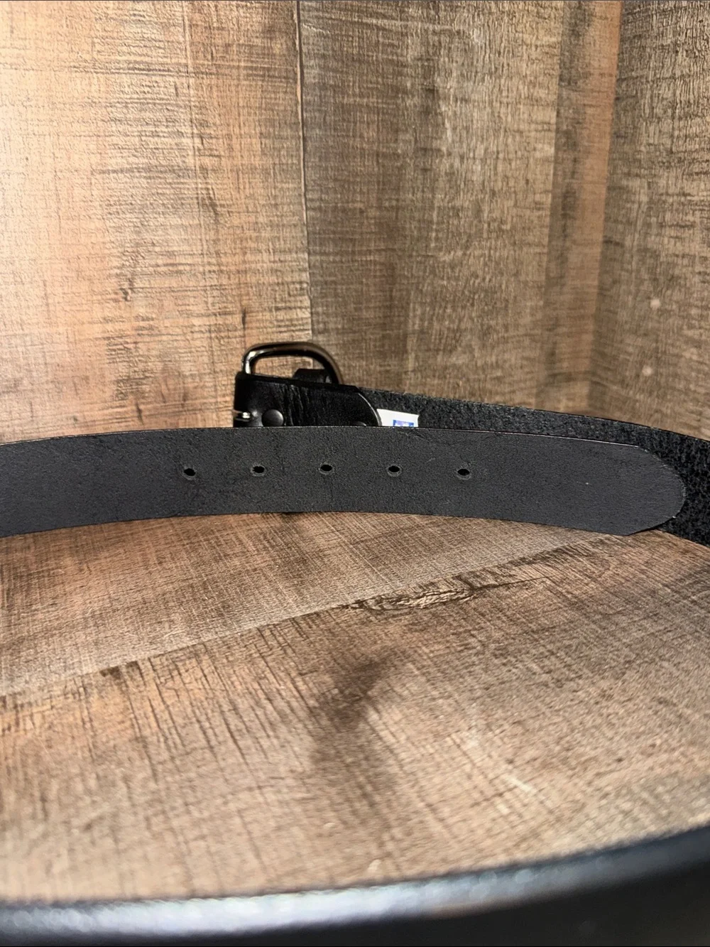 TONY LAMA Classic Black Leather Belt with Silver Buckle-size 36